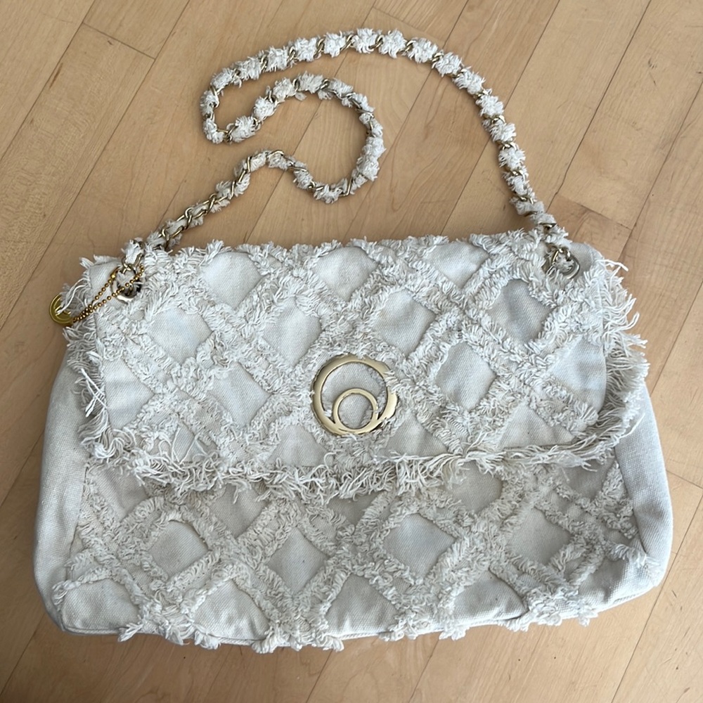 Big Buddha Santa Barbara handbag off white chenille